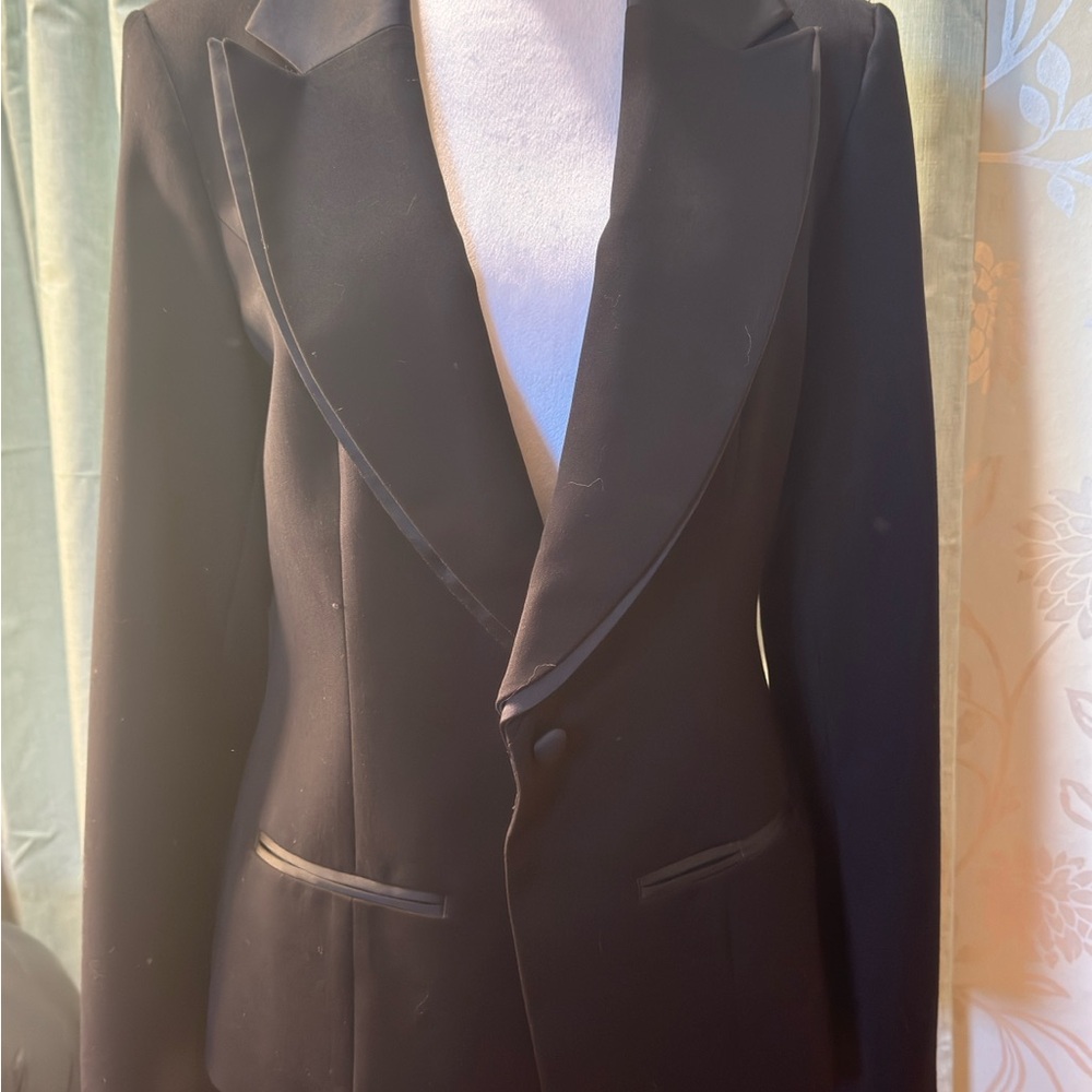 Double lapel tuxedo style blazer